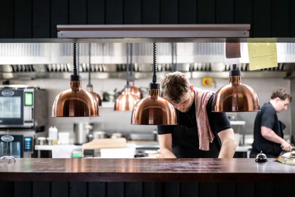 Freshly made sandwiches served with skin-on fries and coleslaw at The Bear