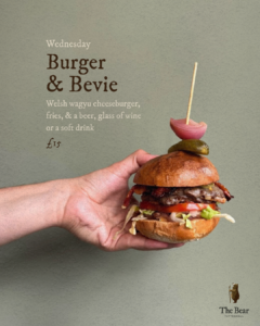 Burger and Bevie - Explore Weekday Treats at The Bear